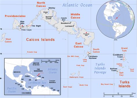turks and caicos islands map